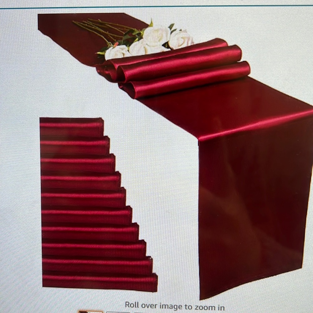 12 x 108 inches Wine red satin table runners 20 total all for $35 - Picture 1 of 4